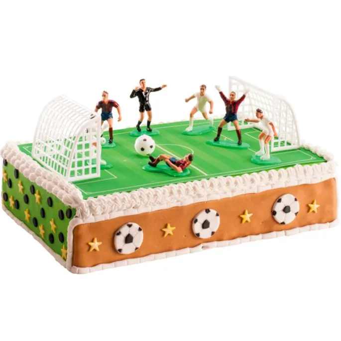 Jugadores de fútbol, porterías, árbitro y balón (10) - Dekora