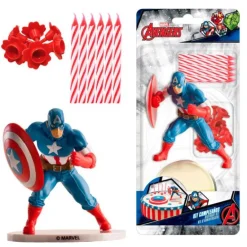 Kit decoración con velas Capitán America - Dekora
