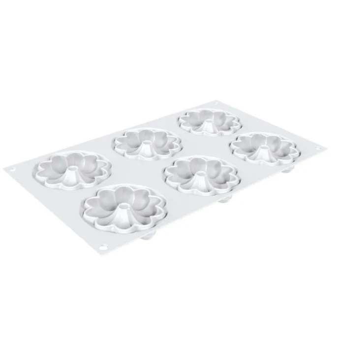 Kit moldes Tarte Ring Bloom 6 cavidades - Silikomart Professional