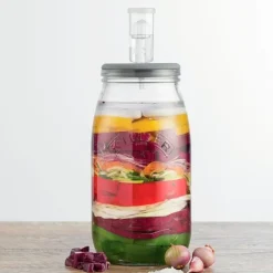 Kit tarro de fermentación con tapa de silicona 3 litros - Cristal - Kilner