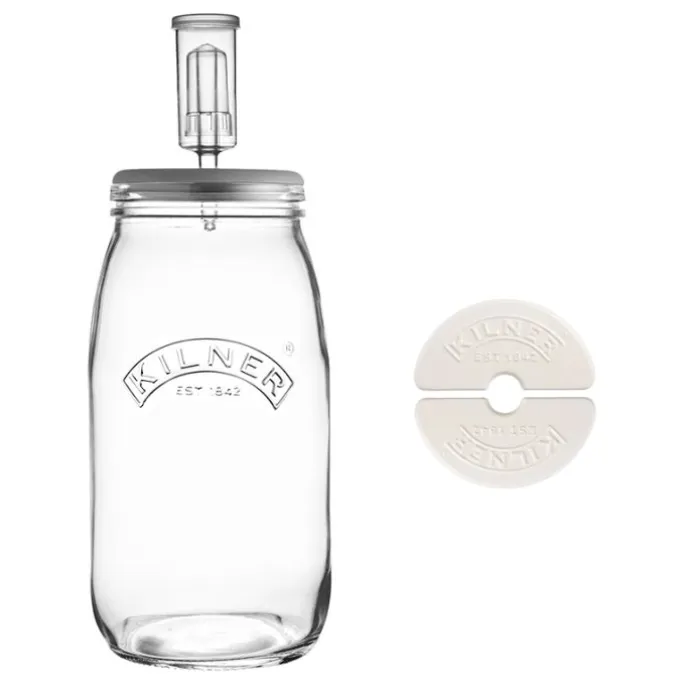 Kit tarro de fermentación con tapa de silicona 3 litros - Cristal - Kilner