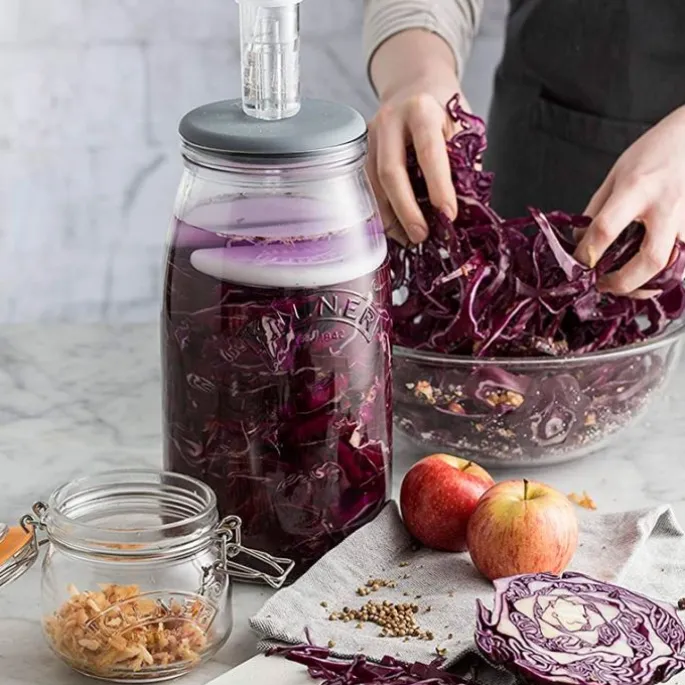 Kit tarro de fermentación con tapa de silicona 3 litros - Cristal - Kilner