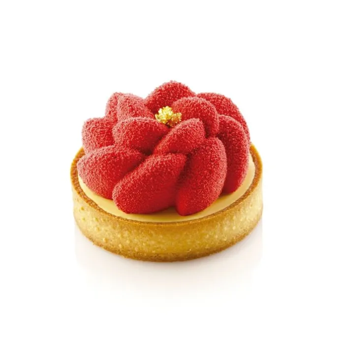 Kit Tarte Ring Fleur 80 mm 6 cavidades - Silikomart Professional
