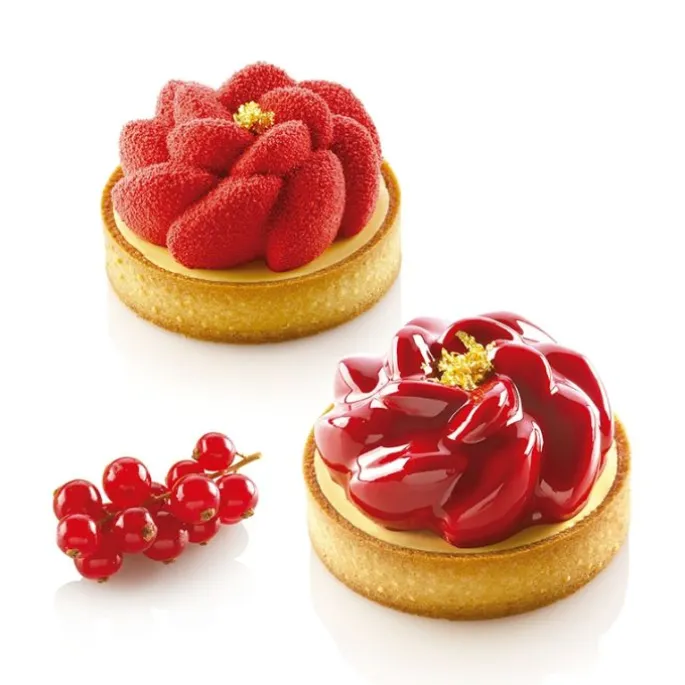 Kit Tarte Ring Fleur 80 mm 6 cavidades - Silikomart Professional