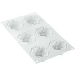 Kit Tarte Ring Fleur 80 mm 6 cavidades - Silikomart Professional