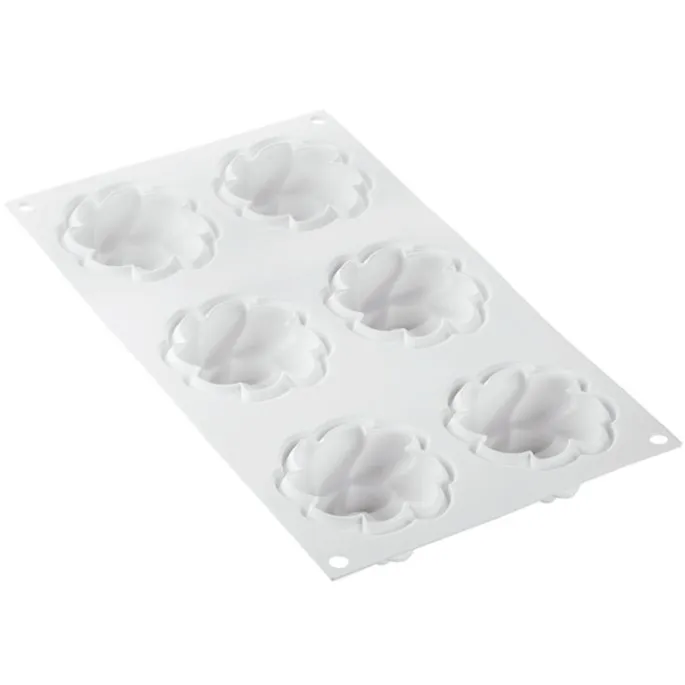 Kit Tarte Ring Fleur 80 mm 6 cavidades - Silikomart Professional