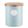 Lata azúcar azul con tapa de madera vintage Living 12 x 14 cm - Typhoon