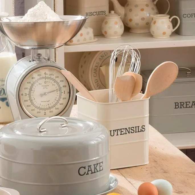 Lata bote para utensilios crema vintage Living Nostalgia 15 x 16 cm - Kitchen Craft