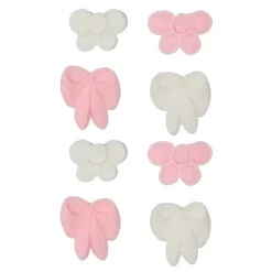 Lazos de azúcar blancos y rosas (8) - Sin gluten - Funcakes
