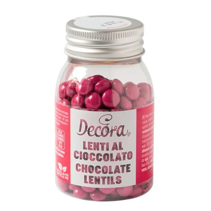 Lentejas de chocolate rojas 80 g - Decora
