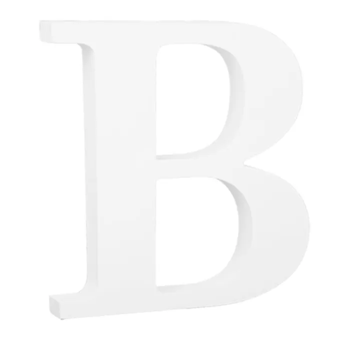 Letra de madera blanca "B" 25 cm