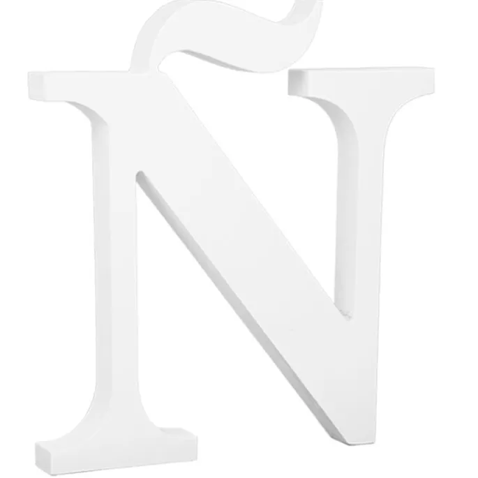 Letra de madera blanca "Ñ" 29 cm