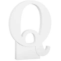 Letra de madera blanca "Q" 33 cm