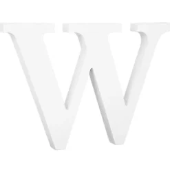 Letra de madera blanca "W" 25 cm