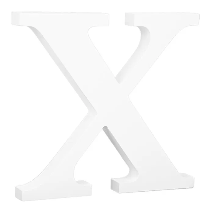 Letra de madera blanca "X" 25 cm