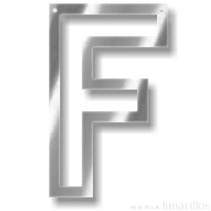 Letra "F" acrílica espejo plateado - Meri Meri