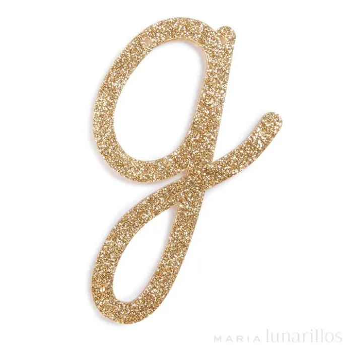 Letra "g" acrílica dorada brillante - Meri Meri