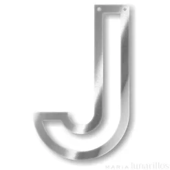 Letra "J" acrílica espejo plateado - Meri Meri