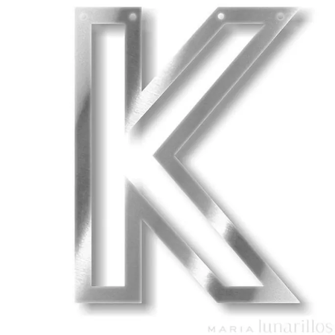Letra "K" acrílica espejo plateado - Meri Meri