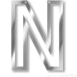 Letra "N" acrílica espejo plateado - Meri Meri