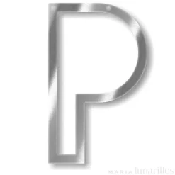 Letra "P" acrílica espejo plateado - Meri Meri