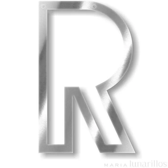 Letra "R" acrílica espejo plateado - Meri Meri