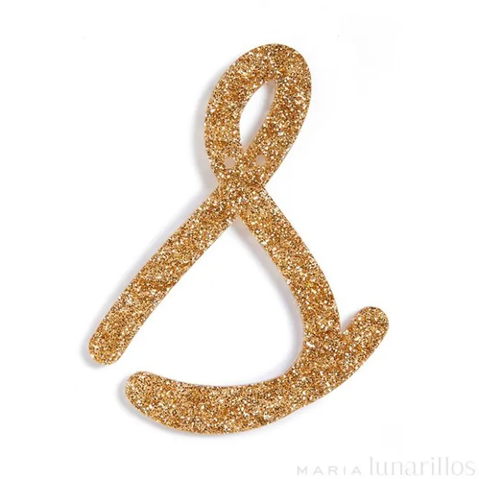 Letra "s" acrílica dorada brillante - Meri Meri