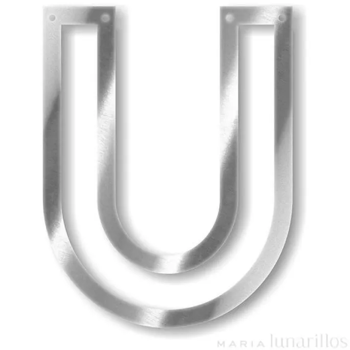 Letra "U" acrílica espejo plateado - Meri Meri