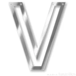 Letra "V" acrílica espejo plateado - Meri Meri