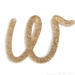 Letra "w" acrílica dorada brillante - Meri Meri