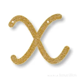 Letra "x" acrílica dorada brillante - Meri Meri