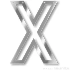 Letra "X" acrílica espejo plateado - Meri Meri