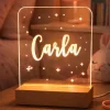 Lámpara personalizada cuadrada nombre o nombres - Metacrilato y madera