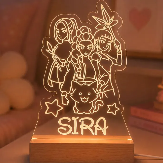 Lámpara personalizada K-Pop nombre - Metacrilato y madera