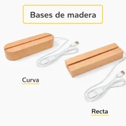 Lámpara personalizada Real Madrid nombre - Metacrilato y madera