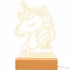 Lámpara personalizada unicornio nombre - Metacrilato y madera