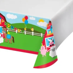 Mantel fino de plástico animales de la granja 1,37 x 2,74 m - Creative Converting