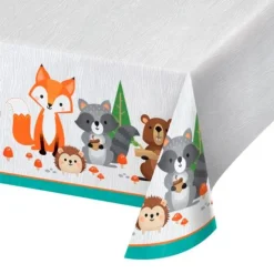 Mantel fino de plástico animales del bosque Wild One 1,32 x 2,59 m - Creative Converting