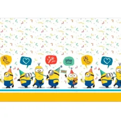 Mantel fino de plástico Minions 1,2 x 1,8 m - Decorata Party
