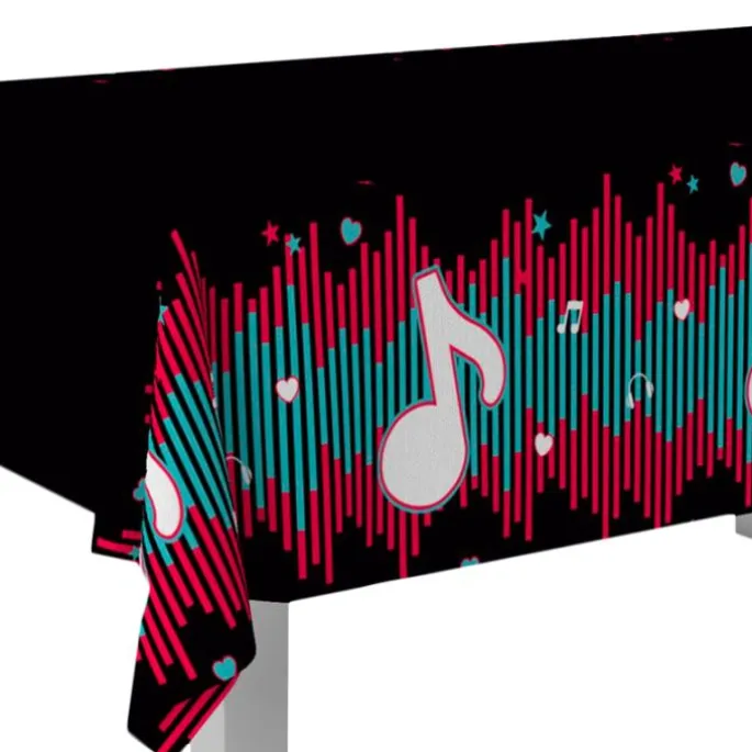 Mantel fino de plástico música Dance party 1,2 x 1,8 m - Creative Converting