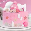 Margaritas, estrellas y decoraciones infantiles de oblea rosas (18) - Sin gluten - Dekora