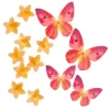 Mariposas y flores amarillas de oblea (39) - Sin gluten - Dekora