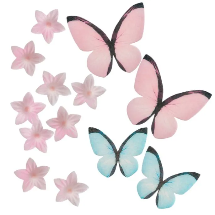 Mariposas y flores de oblea (39) - Sin gluten - Dekora