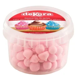 Merenguitos de azúcar rosas con sabor a frambuesa 90 gr - Sin gluten - Dekora