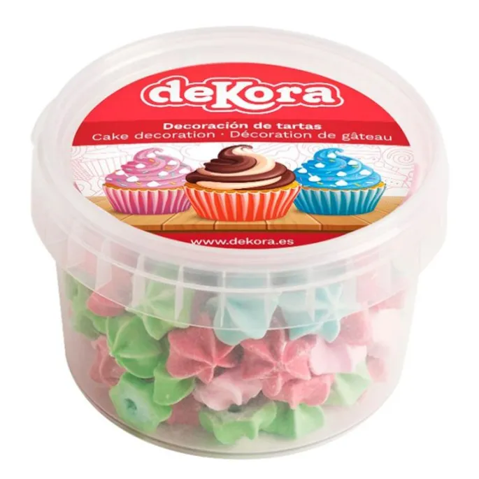 Merenguitos flores de azúcar de colores 80 gr - Sin gluten - Dekora
