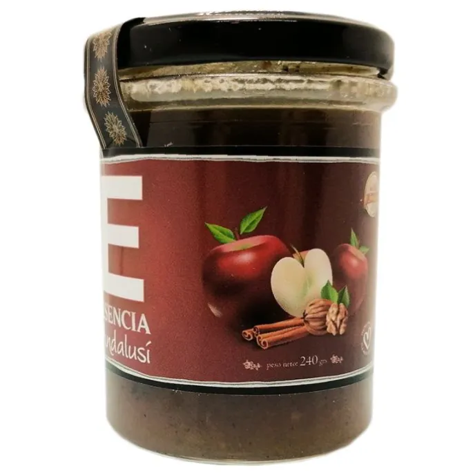 Mermelada de manzana, canela y nueces 240 gr - 100% Natural - Esencia Andalusí