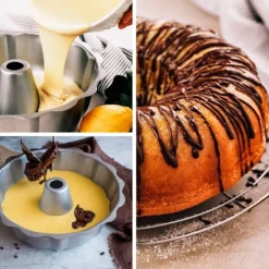 Molde antiadherente bundt con bordes ondulados 24 cm - Decora