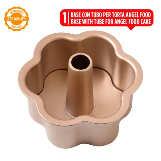 Molde antiadherente flor Angel Food Cake Gold Line 19 x 8,5 cm - Decora
