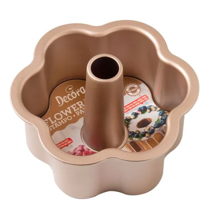Molde antiadherente flor Angel Food Cake Gold Line 19 x 8,5 cm - Decora