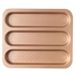 Molde antiadherente para 3 baguettes pan Gold Line - Decora